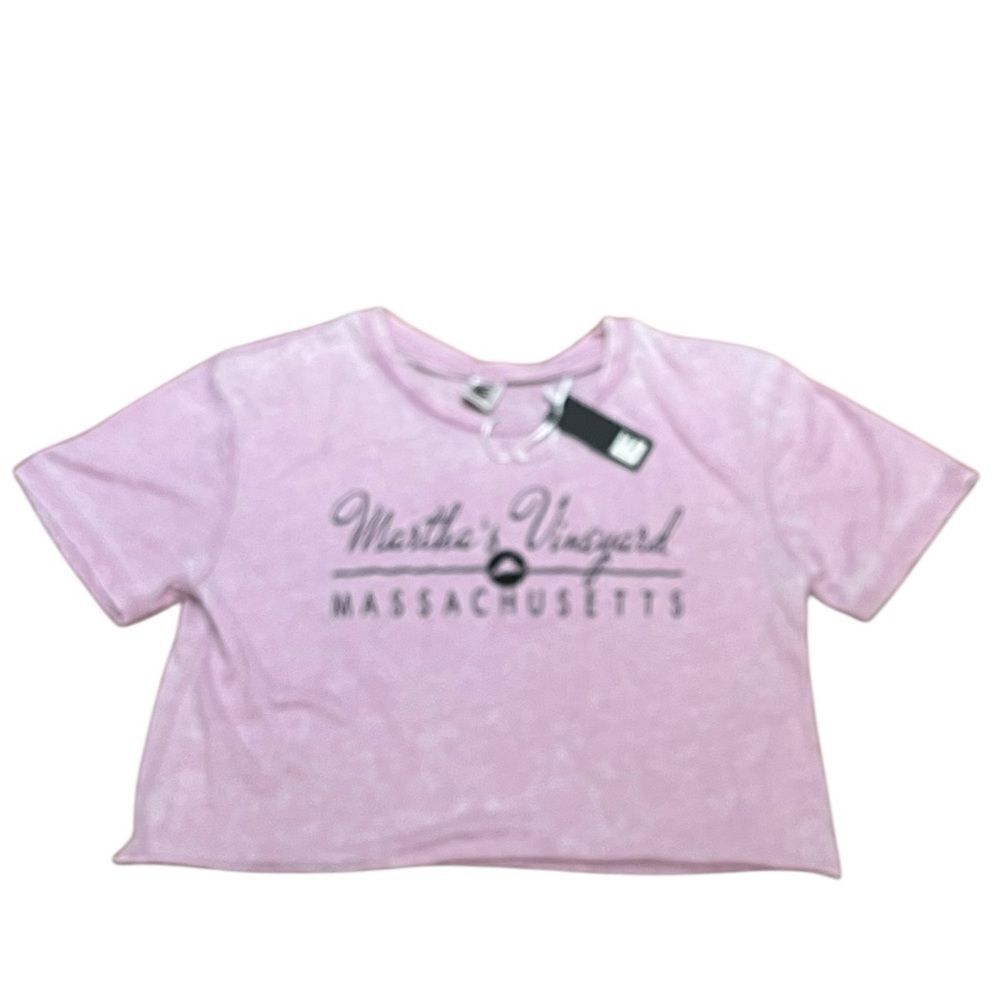 Martha’s Vineyard Cropped Lilac Graphic T-Shirt, Size XL, NWT